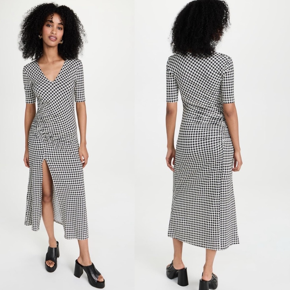 Chic Black and White Midi Dress